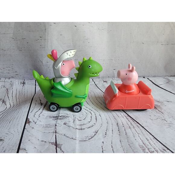Peppa Pig red Car Mini Buggy Car George On A Dinosaur / Dragon - Picture 2 of 8
